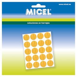 MICEL 61909 - Lot de 100 bouchons adhésifs ronds pour vis de meubles, en PVC, finition pin, diamètre 13 mm, 13 x 13 x 0,6 mm