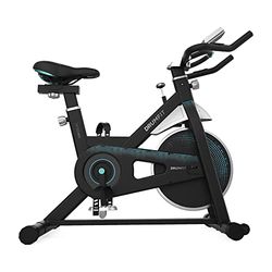 Cecotec Bicicletta Indoor DrumFit Indoor 13000 Delfi Volante di inerzia da 13 kg, resistenza manuale, manubrio e sella sportivi, schermo LCD, sensore di frequenza cardiaca e calapies