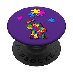 Autism Awareness Elephant Gift Love Sensory Toys Autistic Lo PopSockets Grip and Stand for Phones and Tablets