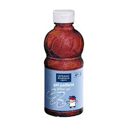 Lefranc Bourgeois 188397 Kinderglitterverf - Tempera glitter gel, afwasbaar, plakkaatverf in 250 ml flacon - Red