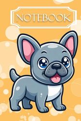 French Bulldog Blue Notebook: Cute Aesthetic Lined Journal for French Bulldog Blue Dog Lovers (Yellow)