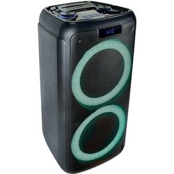 Ibiza - FREESOUND400 - Enceinte Portable sur Batterie avec Bluetooth, USB, SD et AUX-in avec LEDs d’Ambiance - 400W - Noir