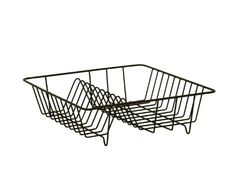 Axentia Diskställ av Tråd Med Plastbeläggning - Svart Diskkorg 35 x 9,5 x 34 cm - Droppställ för Tallrikar och Bestick - Kökshjälpmedel