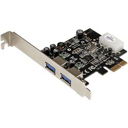 StarTech.com Adattatore scheda SuperSpeed USB 3.0 con 2 porte PCI Express con UASP, Alimentazione LP4, Controller USB 3 PCIe a doppia porta (PEXUSB3S25)