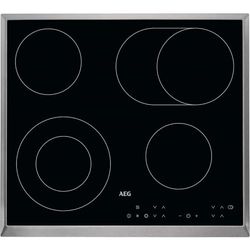 AEG 3000 Series Radiant Hob Ceramic, HK634060XB, 58cm 4 Zones, Ceramic Hob with Stainless Steel Frame