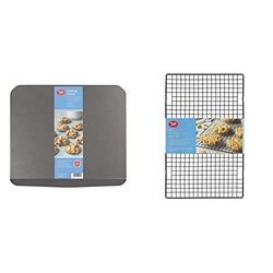 Tala Baking Sheet - Non-stick Baking Tray - Even Heat Distribution Oven Tray for Cookies & 10A21605 Cake Large Loaf Cooling Rack, Unknown, 40 x 25cm, Black