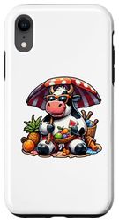 iPhone XR Cool Cow Wears Summer Clothes & Sunglasses, Eating The Fruit Case