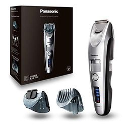 Panasonic ER-SB60-S803 Regolabarba da Uomo, Tagliacapelli Cordless Portatile Impermeabile, 20 Impostazioni di Lunghezza, 2 Accessori, Funzionamento Senza Filo e Con Filo, Supporto di Ricarica, Argento