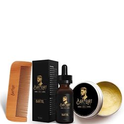 BartZart Beard Oil Set Marrakech with Cedar Wood I Made of high-quality beard oil, natural beard wax & beard comb made of wood | Beard grooming set for men