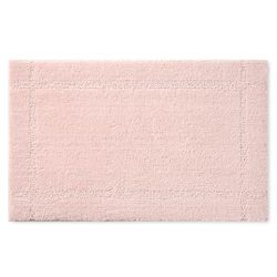 TOWN & COUNTRY EVERYDAY Tapis de Bain à Bordure touffetée Ultra pelucheuse Unie, Doux et Absorbant, Dos antidérapant, Lavable en Machine, Rose pâle, 50,8 x 81,3 cm