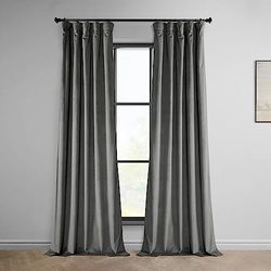 HPD Half Price Drapes Heritage Rideau en Velours Pelucheux, Gris Destiny, 50 x 96 cm