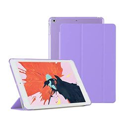 Funda de teléfono móvil de 10.2 Pulgadas para iPad de 9ª/8ª/7ª generación (2021/2020/2019) con función de Encendido Inteligente, la Funda Protectora está Hecha de Poliuretano y PC, Color Violeta