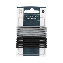 Manicare Passepoils épais élastiques, Noir/gris, 12-count