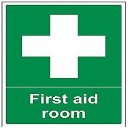 VSafety 31005BC-S "First Aid Room" Eerste hulp Algemeen Teken, Zelfklevend, Portret, 300 mm x 400 mm, Groen