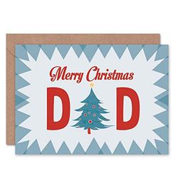 Wee Blue Coo CARD CHRISTMAS XMAS MERRY DAD FATHER TREE DESIGN PRESENT GIFT