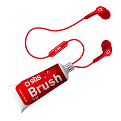 SBS Stereo Brush hoofdtelefoon van schilderbuis, 3,5 mm jackkabel, geïntegreerde microfoon, antwoordknop, kleur rood