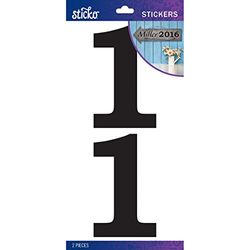 Sticko Basic Black Number Stickers-1, Other, Multicoloured, 0.25x10.79x22.22 cm