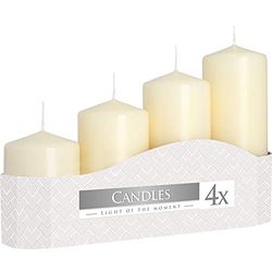 3x Set of 4 Pillar Candles 50mm (11/16/22/33H) - Ivory