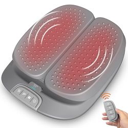 SNAILAX Voetmassageapparaat met warmte en vibratie, afstandsbediening, elektrisch voetmassageapparaat met instelbare vibratiesnelheid voor doorbloeding, plantaire fasciitis, pijnverlichting