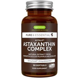 Astaxanthine Vegan, Complexe Antioxydant Naturel, 3 mois, 42mg provenant de algues ultra pures et durables, Lutéine et Zéaxanthine, 90 gélules – par Igennus