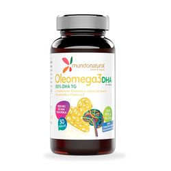 Mundo Natural - Oleomega 3 DHA | Omega 3 Capsulas en Perlas | Omega 3 EPA y DHA + Vitamina E | Omega-3 1000mg de DHA | Aceite de Pescado Omega 3 para Funcionamiento Normal de Vision y Cerebro