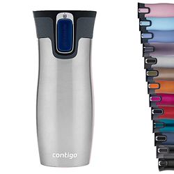 Contigo West Loop Autoseal Travel, Thermique en acier inoxydable, Fiole à vide, Gobelet étanche, Tasse à café avec couvercle facile à nettoyer sans BPA, Acier inoxydable, 470 ml 2095832