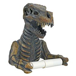 Soporte para papel higiénico - T. Rex Fossil Skeleton Dinosaur Bathroom Decor - Papel higiénico en rollo - Decoración de pared de baño