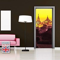 Walplus Pegatinas de Pared Golden Temple, Vinilo, Multicolor, 103 x 5,4 x 5,4 cm