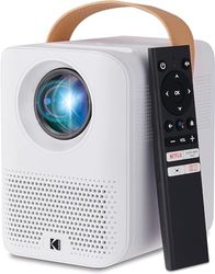 KODAK Proyector Inteligente FLIK HD9, Mini película portátil Blanca para Interiores y Exteriores, FHD 1080p para Pantallas de hasta 120"
