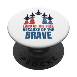 Tierra de los libres por los valientes PopSockets PopGrip Adhesivo