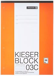 Brunnen A4 Briefpapierblock Kieserblock Schullineatur 3, Pack of 50, White