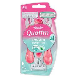 WILKINSON SWORD Quattro pour femme | Sensitive | 3 rasoirs jetables