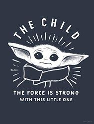 Komar Star Wars WB-SW-008-30x40 - Cuadro decorativo con diseño de mandaloriano de The Child Iconic, tamaño 30 x 40 cm, color azul y blanco