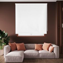 Blindecor Draco Estore de rolo opaco liso, branco partido, 100 x 230 cm (largura por altura), Tamanho do tecido 97 x 225 cm. Estores térmicos blackout