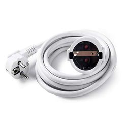 FAMATEL Câble rallonge blanc | 3 mètres | Courant extérieur | Protection enfant | Blanc