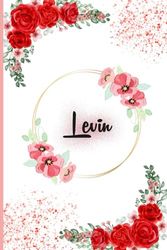 Levin Notizbuch: Personalisiertes Namensnotizbuch für Levin | Hübsches liniertes Notizbuch für Freundin, Ehefrau, Tochter, Schwester, Mit dem Namen Levin