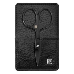 ZWILLING Set manicure (3 pezzi, custodia in vera pelle, set da viaggio, con forbici per unghie), premium, edizione nera