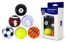 PGA TOUR Fun Sport Golf balls (Set of 6), Unisex, Multicolor