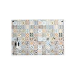 Avilia Lavagnetta Memo Effetto Muro - Planner Magnetico da Parete con Pennarello | Vetro di Sicurezza, 60x40 cm, Mosaico, Include 3 Calamite Decorative