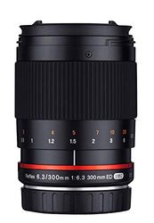 Samyang Reflex f/6,3 300 mm, Fujifilm X MILC preto, alvo (MILC, 9/9, 0,9 m, Fujifilm X, manual, 30 cm)