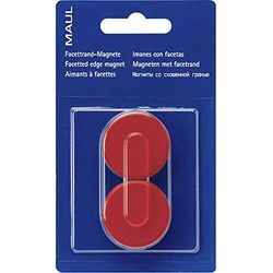 MAUL Aimants MAULpro résistance 2 kg diamètre 34 mm 2 pièces rouge