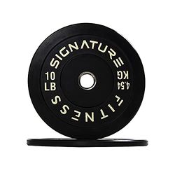 Signature Fitness Dischi olimpionici da 5,1 cm con mozzo in acciaio, 100% gomma vergine, colore nero