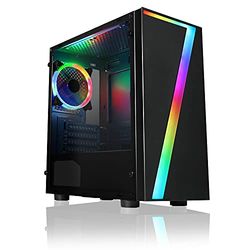 CiT Zeven MATX RGB PC Gaming Case, Micro-ATX & Mini ITX Ondersteuning, Zwart