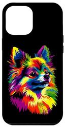 Pomerania Popart Arcobaleno Colori Pom Spitz Cane Custodia per iPhone 12 Pro Max