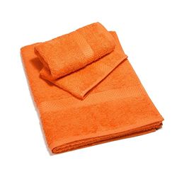 Caleffi Menorca handdoek met gasten, katoen, oranje, standaard, 01824