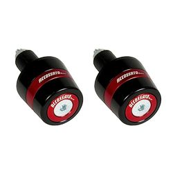 Par de contrapesos Accossato con inserto de color rojo para mancuernas con orificio interior Ø de 12 mm a 20 mm para Ktm Duke 125 desde 2011 hasta 2016 (CC 125)