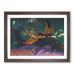 By The Sea By Paul Gauguin Classic Painting Framed Wall Art Print, Ready to Hang Picture for Living Room Bedroom Home Office Décor, Walnut A2 (64 x 46 cm)