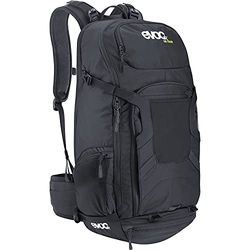 EVOC FR TOUR 30l toerrugzak, fietsrugzak (rugzak incl. rugbeschermer met 95% schokabsorptie, ideale fietstas voor meerdaagse tochten, opbergvak voor drinksysteem, regenhoes), Zwart