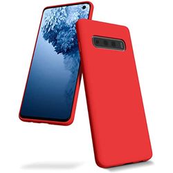 Ultradunne, mat, rood TPU-rubberen hoes (rood), compatibel met Samsung Galaxy S10 Plus