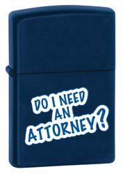 Zippo Do I Need An Attorney Lighter - Navy Blue Matte